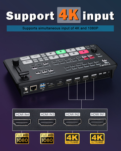 FoMaKo 4K HDMI Video Mixer Switcher, 5 canales HDMI Live Streming Switcher, entrada 4K 60FPS, salida 1080p 60FPS M1