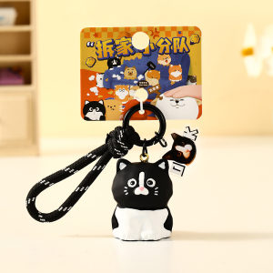 Wood carving style house dismantling team keychain -OMeowMeowK