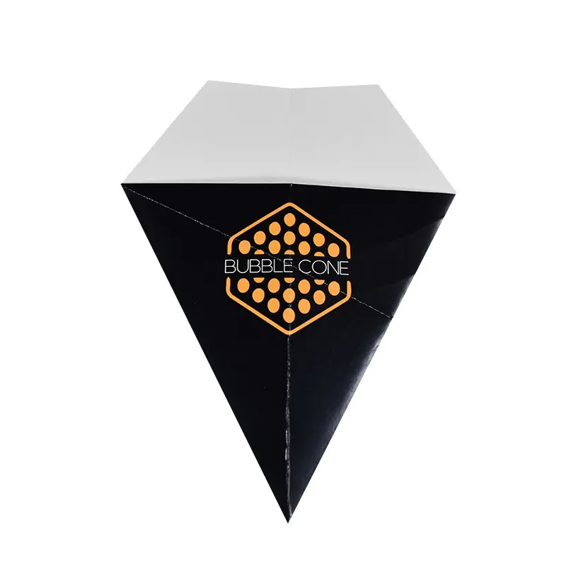 Caixa de ovo em forma de cone para embalagem, caixa de papel de embalar ovo triângulo descartável em forma de cone