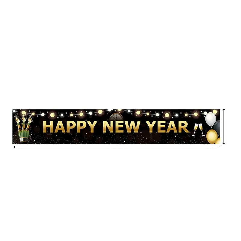 Wholesale New Year family gathering scene layout patio banners 50*300cm custom theme outdoor decoration banner