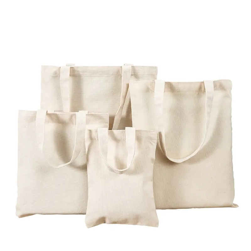 Huahao bolsas de tela compras venta al por mayor personalizado portátil en blanco doble hombro algodón lona bolsa Color impresión Logo