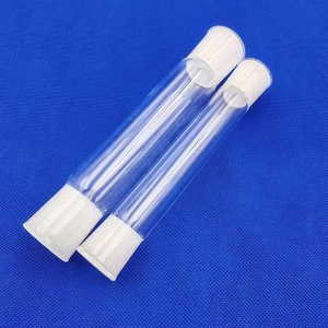 Customized Heat Resistance Laboratory glassware clear Round <strong>Domed</strong> with Grinded Frosted Plug Transparent Quartz test <strong>Tube</strong>