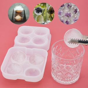 Silicone Bốn Lỗ Ice Ball Khuôn Sáng Tạo DIY Ice Cube Khay Cho Whiskey/Xo Cone Chủ Sở Hữu Cho Thực Phẩm Sử Dụng Miễn Phí Mẫu Hộp Bao Gồm - Product Image 4