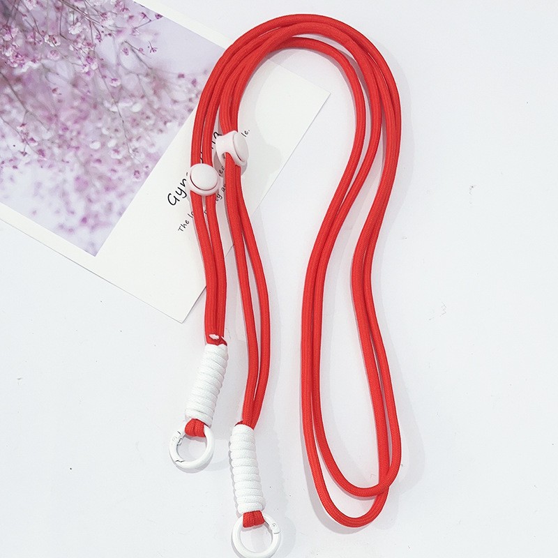 Cordon long réglable-grand noeud blanc rouge