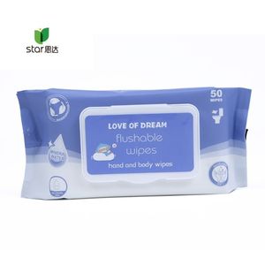 批发小包装有机OEM木浆纸水溶性清洁马桶可冲水湿巾 - Product Image 2