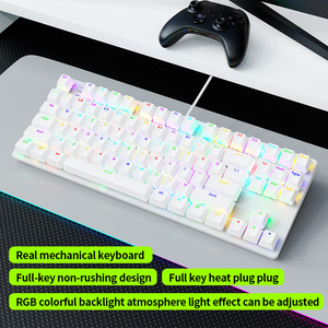 Teclado de película con cable USB con tapa transparente Abs de 87 teclas Retroiluminación de sonido suave para escribir en la oficina y juegos de computadora - Product Image 5