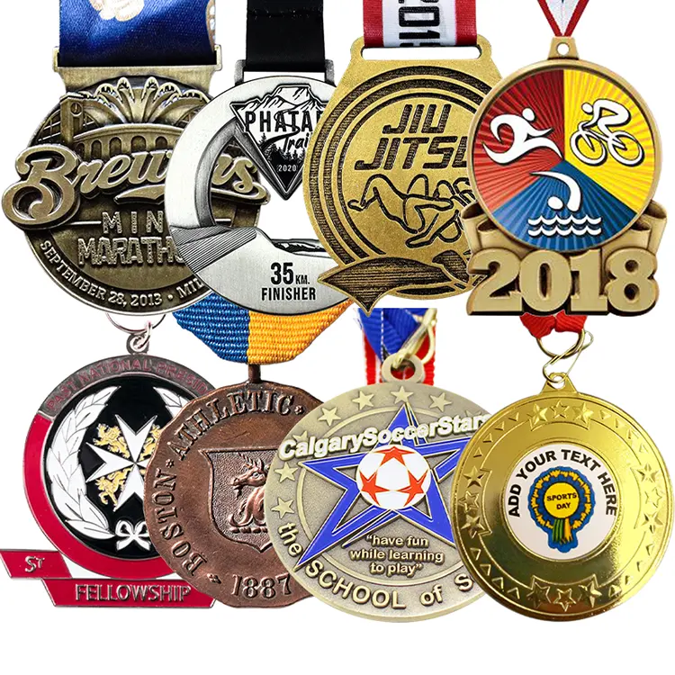 Medaglia all'ingrosso Custom Design cattolico laurea religiosa nuoto a buon mercato premio oro in bianco maratona Sport cordino personalizzato medaglia