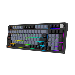 Teclado mecânico tri-modo Bluetooth sem fio, teclas MDA para jogos, novo design, 75%, moda e venda, novo, 2024