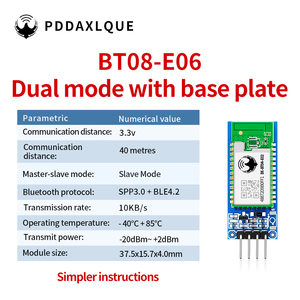 DX-SMART Bluetooth Ble BT08-E06モジュールセット簡単なコマンドBK3432デュアルモードSPP3.0BLE4.2はHC06ワイヤレスと互換性があります - Product Image 4