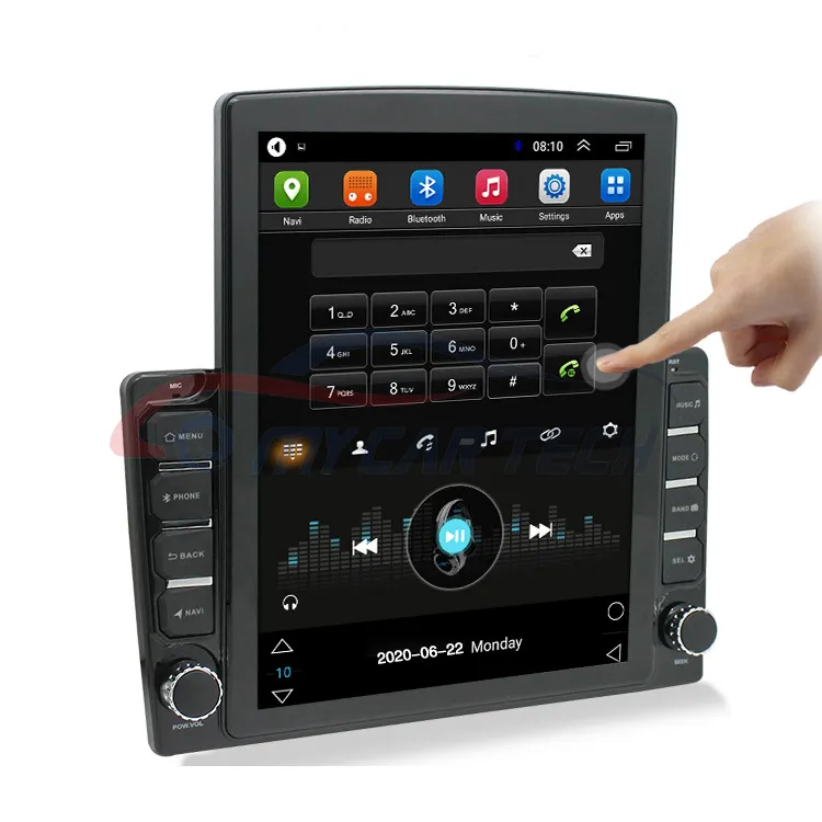Stereo Mobil Layar Sentuh Vertikal 9.7 Inci, Audio Video Mobil Navigasi Gps Stereo, Kepala Unit Universal
