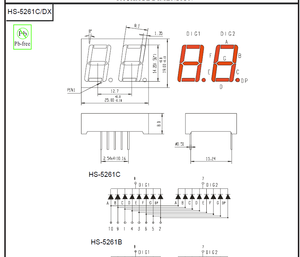 0.56 pollici 7 segmento 1 2 3 4 5 6 cifre comune anodo/catodo Led digitale numero DIP Display - Product Image 2