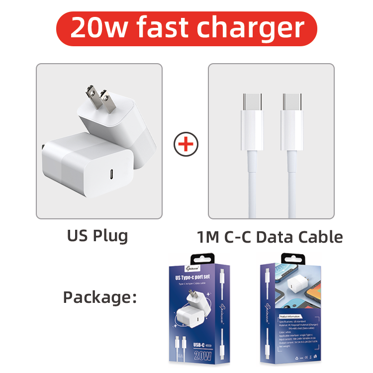 Câble de données USB-C vers USB-C 20W US