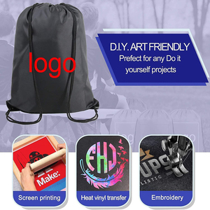 Mochila plegable con cordón, logotipo personalizado, 420D, 210D Oxford, poliéster, nailon, bolsas con cordón, con cremallera, Mochila deportiva informal - Product Image 4