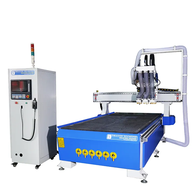 Customized multi head pneumatic Vacuum table wood carving machine cnc router woodworking machine 1325 for furniture sofa door