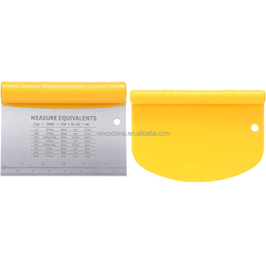 Băng ghế dự bị scraper & Chopper 2 pcs thép không gỉ bột scraper Pastry scraper bánh pizza và bột cắt với quy mô đo - Product Image 5