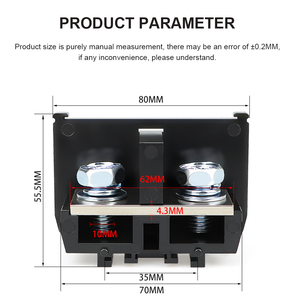 TBR端子块600V导轨安装螺钉端子块单层端子200A端子块 - Product Image 2