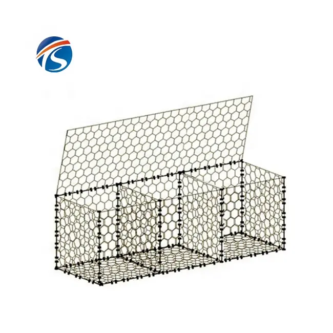 Taille de panier de gabion de type tissage à vendre 1*1*1/3*1*1m boîte de gabion hexagonale