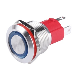 19MM anello ad alta corrente tipo di alimentazione LED luminoso interruttore a pulsante in metallo in acciaio inossidabile pulsante 10A con connettore per cavo - Product Image 2