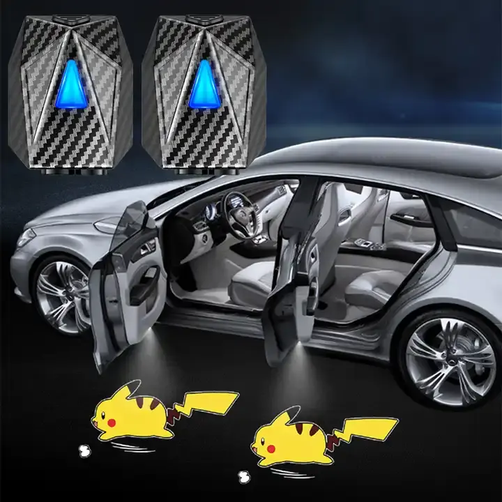 ZONGYUE evrensel 3D karikatür led araba logosu kapı ışık araba için LED logo projektör karşılama ışıkları