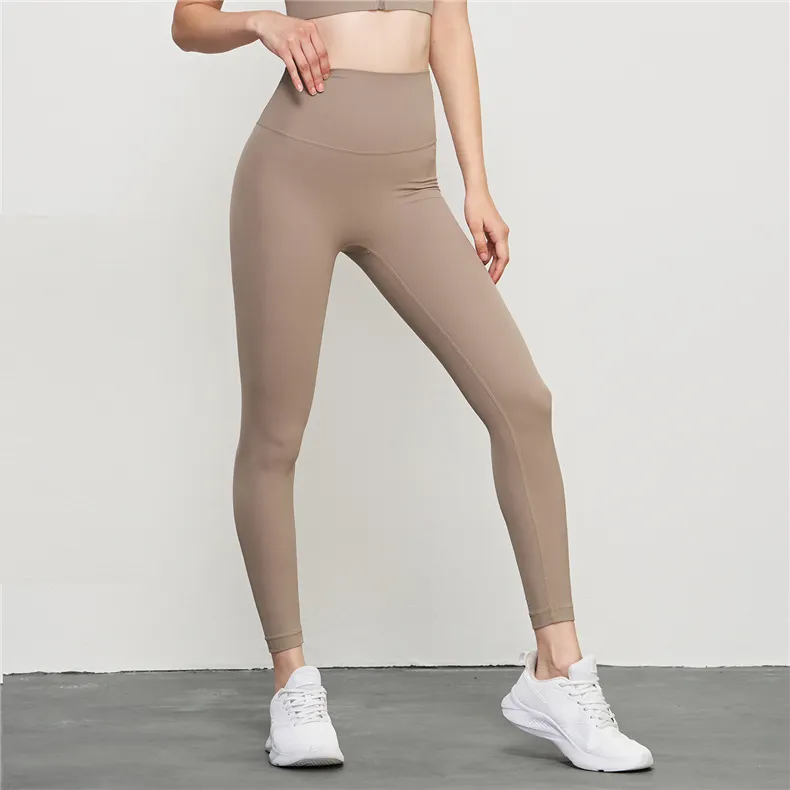 LULU Lemon Style Butt Lift pantaloni da Yoga sportivi per il Fitness da donna di alta qualità indossano Leggings da Yoga a vita alta in Nylon