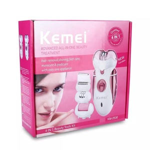 Kemei KM-2530 4 1 şarj edilebilir akülü tıraş makinesi elektrikli ayak bakımı aracı kadınlar için epilasyon epilatör ev araba RV için kullanın