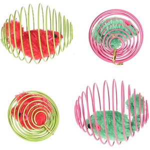 Pets Colorful Stuffed <strong>Mouse</strong> in Cage Interactive Cats Kitten Spring Ball <strong>Toy</strong> With Bell - Product Image 5