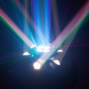 Lampu Laser bergerak putar King Kong Kecil enam lengan lampu kontrol suara Bar lampu disko DJ klub malam - Product Image 3