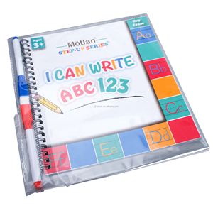 Printing Professional Children Wipe Clean Book with Pen Alphabet and Number Learn to <strong>Write</strong> Wire-O Book - Product Image 1