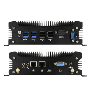 FanlessインダストリアルデスクトップミニPCコアi3-6167U 2 * COM 2 * LAN 4G DDR4 128G SSDミニデスクトップコンピュータ勝ち10/LinuxミニPC - Product Image 1