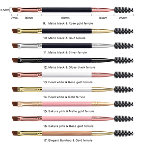Çift uçlu 2-in-1 açılı kirpik kaş fırçası seti naylon kirpik tarak ve kaş fırçası ile özel Logo makyaj aracı - Product Image 6