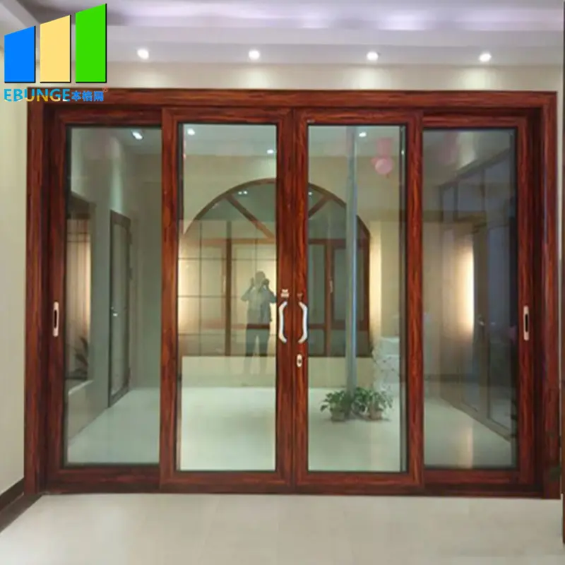 50mm kalınlığında alüminyum cam sürgülü kapı ses geçirmez zemin parça sürgülü kapı