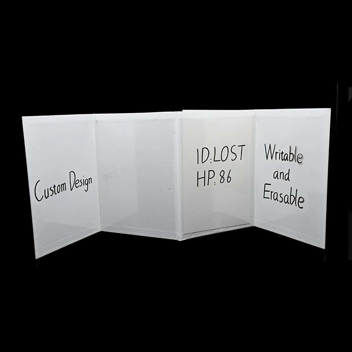 Nuovo Design stampa personalizzata bianco bianco fai da te con scritte a secco regali unici 4 pannelli DND Dungeon Master dadi gioco RPG
