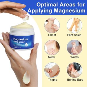 Özel magnezyum krem lmprove uyku desen yardımcı olur derin gevşeme teşvik kas gerginliği magnezyum uyku kremi - Product Image 4