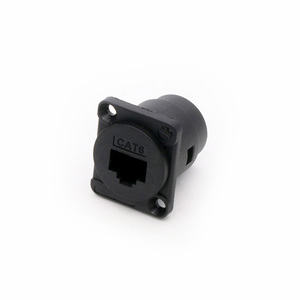 RJ45 Connector, CAT.6, D <strong>Type</strong> 8P8C, Plastic Shell+Copper Pins, Panel Mount Chassis RJ45 Female Socket <strong>Network</strong> Connector - Product Image 1