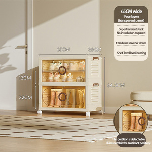 Large-Capacity Transparent Foldable Multi-Layer Shoe Rack Storage Cabinet Simple Modern Dust-Proof Snack <strong>Bin</strong> Storage Boxes <strong>Bins</strong> - Product Image 4