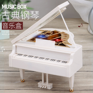 Mini Wooden Ballerina <strong>Music</strong> <strong>Box</strong> in Piano Shape Hand Crank Usage with Custom Logo for Birthday &amp; Holiday Gifts