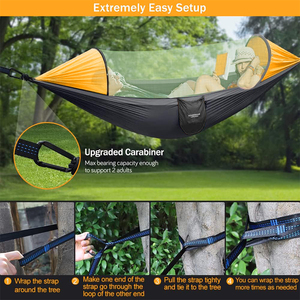 Kinggear Trọng Lượng Nhẹ Nylon Dù Võng Xách Tay Duy Nhất Võng Cắm Trại Võng Với Cây Dây Đeo - Product Image 6