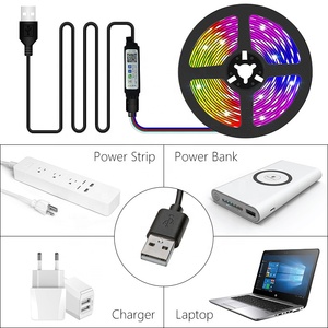 ชุดแถบไฟ RGB LED ยืดหยุ่นได้สำหรับเปลี่ยนไฟ5050 5V 16/18/30/60LED 5M 10M IR BT Smart Music รีโมทคอนโทรล - Product Image 3