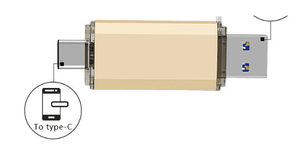 128GB Su Geçirmez 2 in 1 USB-C/Tip-C + USB 3.1 Flash Disk için C Tipi akıllı telefonlar ve pc bilgisayar OTG Fonksiyonu ile - Product Image 3