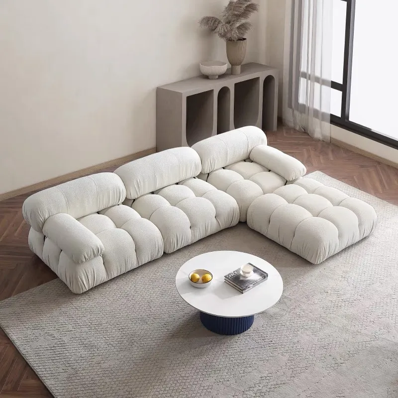 Divano Set disegni confortevole modulare componibile tessuto a bolle italiano moderno lusso 1 pezzo mobili soggiorno arco Set divani