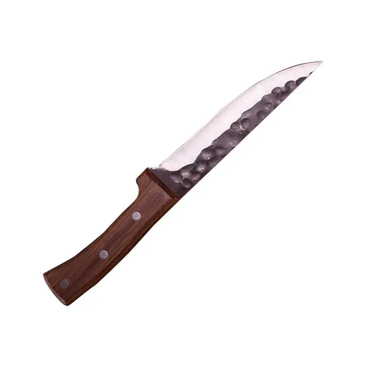 Coltello professionale affilato in acciaio al carbonio forgiato a mano coltello per disossare 6 pollici per carne e pesce con rivestimento in pelle