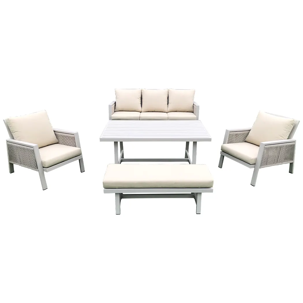 Canapé d'extérieur en bambou, mobilier moderne et imperméable, résiste aux uv, en tissu