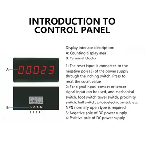 LCD-Digital zähler modul DC12V-24V elektronischer Totalisator mit NPN-Signals chnitt stelle 1 ~ 999999 Mal Zähl bereich - Product Image 4