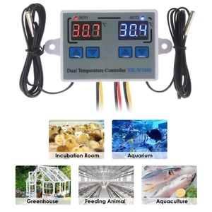 Dual Digital <strong>Temperature</strong> <strong>Controller</strong> Incubator 10A Heating Thermostat Output Control Switch Cooling 110V 12V 220V - Product Image 4