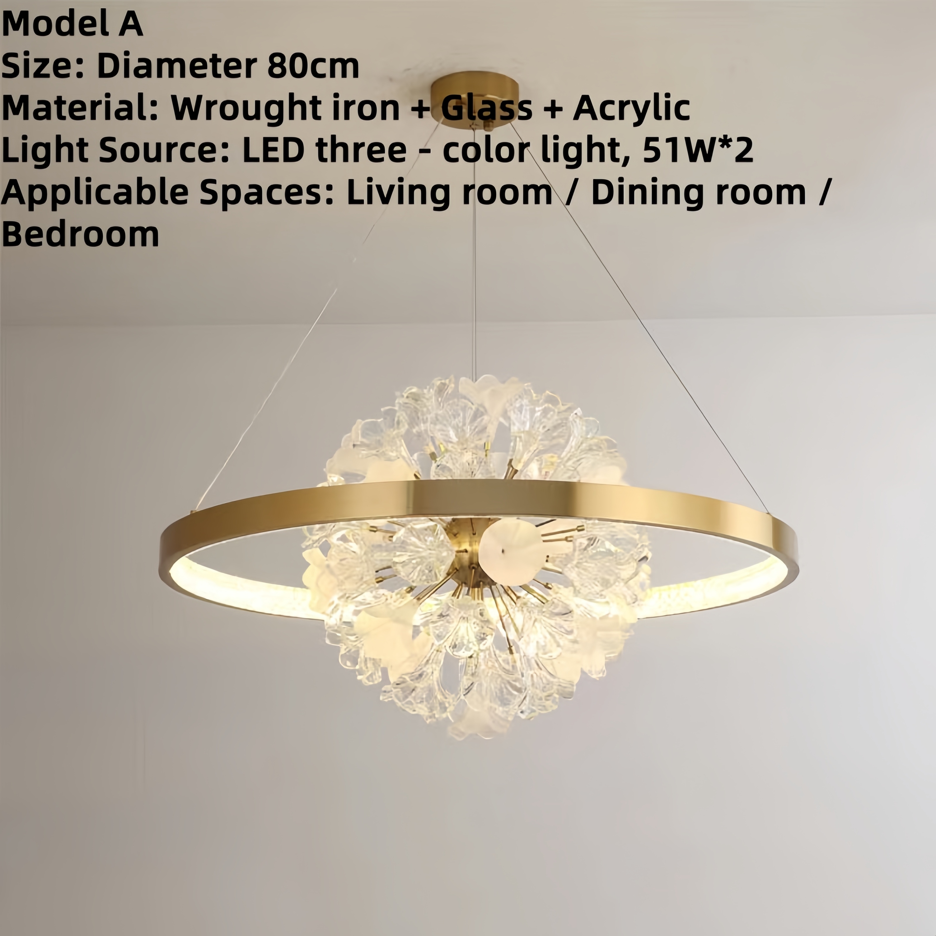 Gold Round 80*42cm