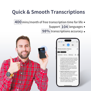 AI Notetaker Voice Recorder APP Control Support 104 Language Noise Reduction Audio Recording Device with Playback for Phone Call