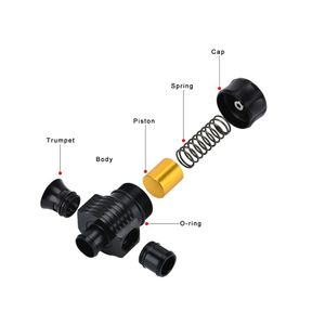 Auto <strong>Turbo</strong> Diverter Dump Bov Blow Off Valve Dual Port Splitter 25mm for Audi VW MK4 Golf Polo GTI <strong>1.8T</strong> Saab <strong>Turbo</strong> Black - Product Image 4