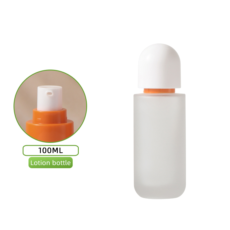 100ml frosted bottle-orange lotion head+yunshang white cover