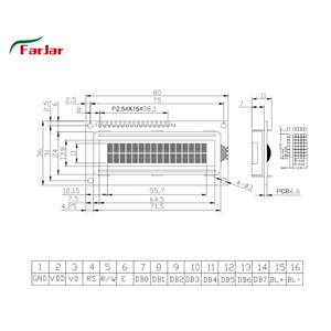 Werks zeichen LCD-Anzeige 1602 16x2 2x16 LCD-Modul 3,3 V mit gelbgrüner Hintergrund beleuchtung