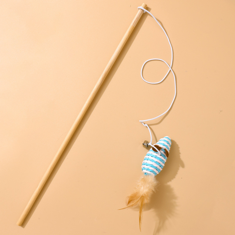 Souris en corde de papier bleu